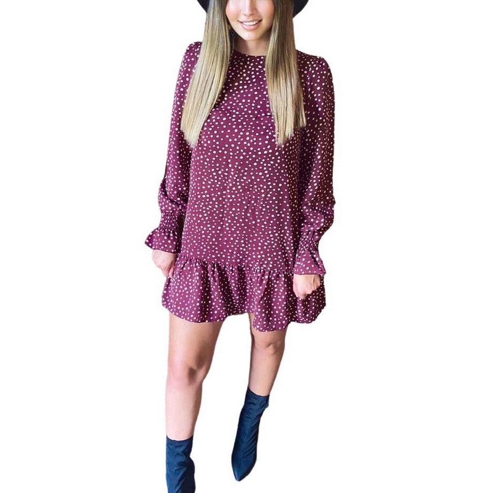 Polka dot shift dress